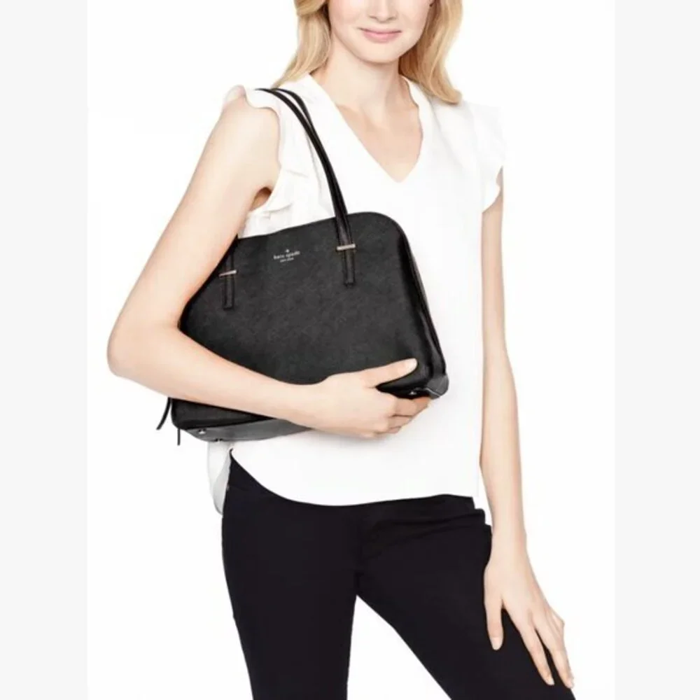 Kate Spade New York Cedar Street Maise Shoulder Bag in Black Saffiano Leather